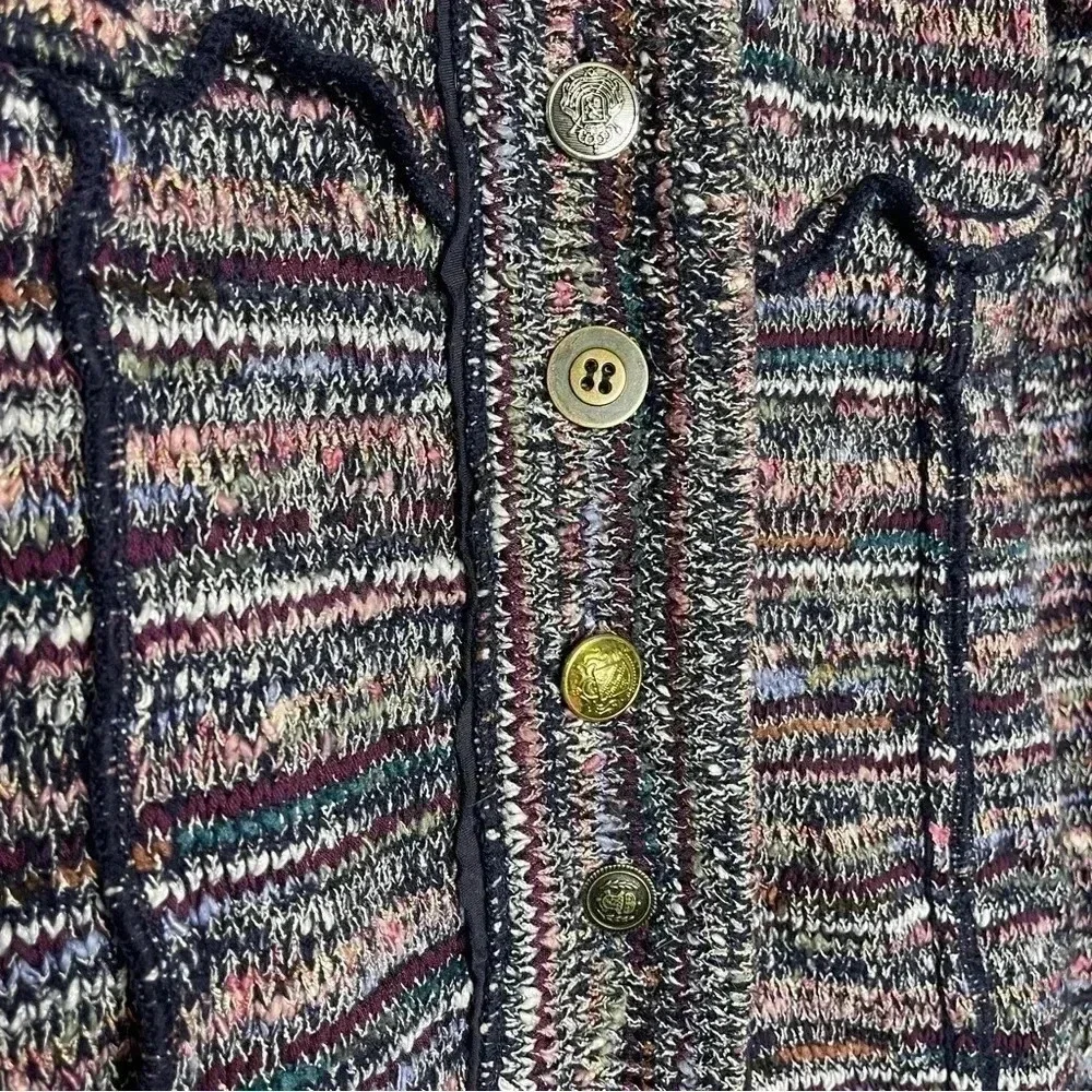 Free People Purple Tweed Cardigan Sweater Size Small